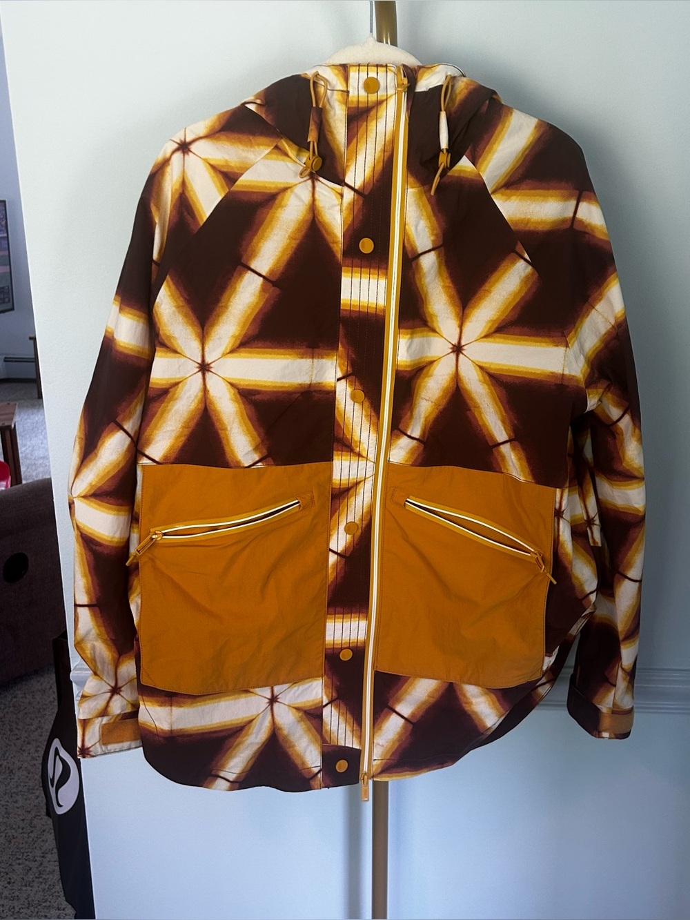FP Movement by Free People Golden Shibori Combo Singin’ In The Rain Jacket Small